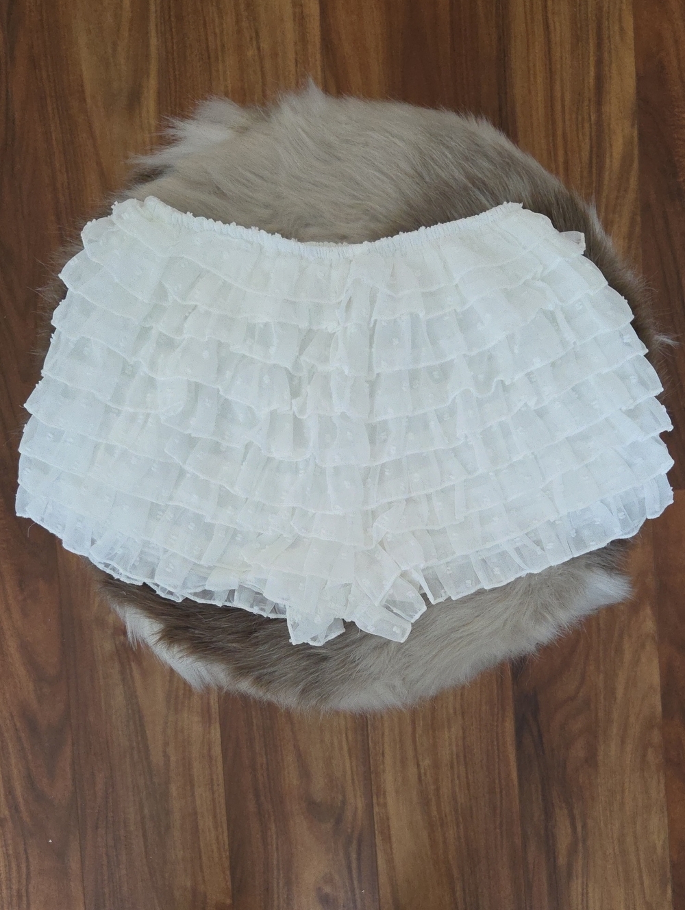 NWT Altar'd State White Layered Ruffle Shorts - XS